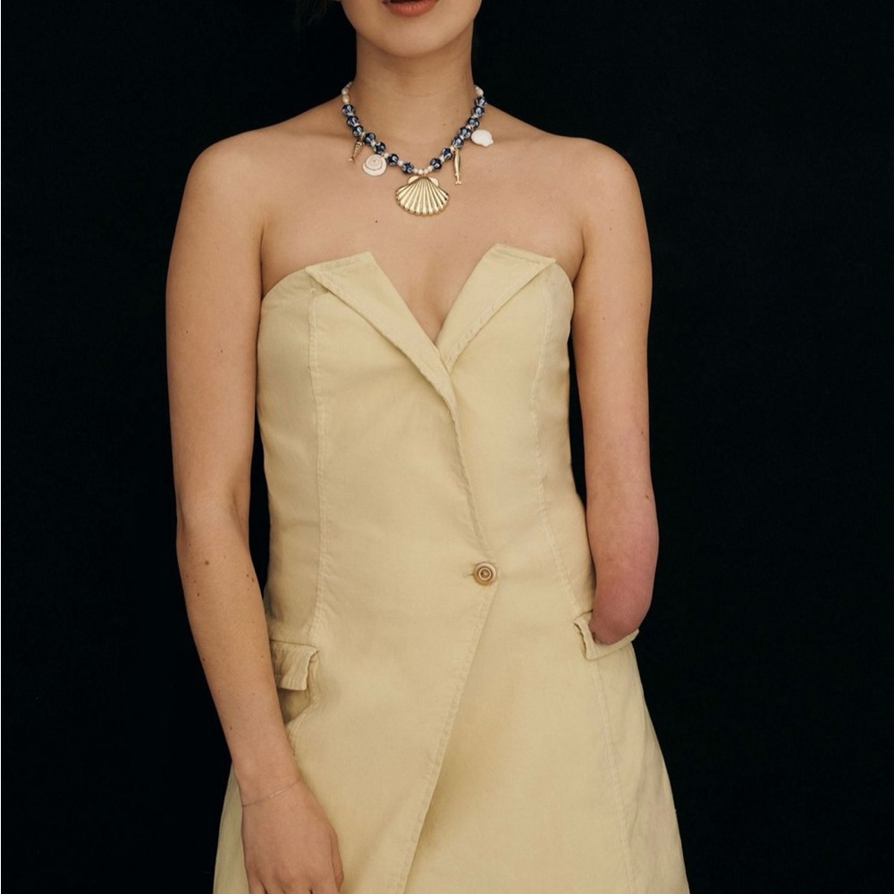 Anthropologie Maeve Strapless Linen Dress, Size 0